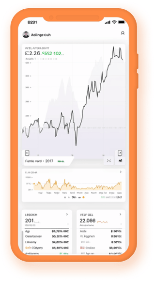 Mobiele tracker voor portfolio's met realtime cryptostatistieken